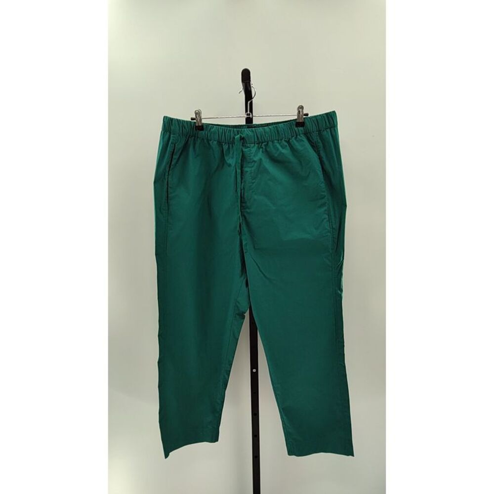 Quince Teal Green Elastic Waist Straight-Leg Pants
